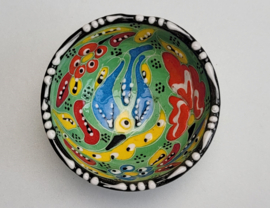 keramieken schaaltjes reliëf 8cm lichtgroen