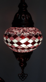 Mozaïek hanglamp 3 bollen 13cm lila/zwart