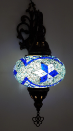 mozaïek wandlamp Ø 16cm blauw 4S