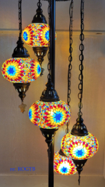 Mozaïek vloerlamp (5 bol Ø16cm) Antiek-look (kleurkeuze)