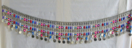 heupketting gekleurde kraaltjes/zilver