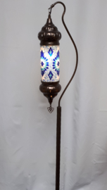 Mozaïek vloerlamp blauw (cilinder)