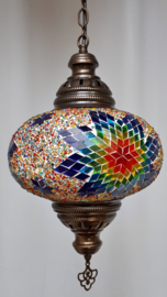 Mozaïek hanglamp 24cm multicolort rondjes