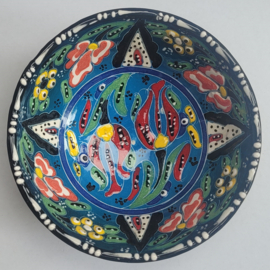 keramieken schaaltjes BBreliëf 12cm donkergroen