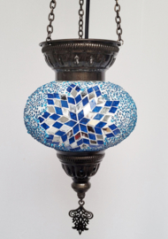 Mozaïek hanglamp turquoise