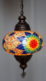 Mozaïek hanglamp 24cm multicolort rondjes