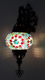 mozaiek wandlamp 13cm lichtblauw 5R