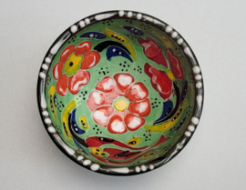 keramieken schaaltjes reliëf 8cm lichtgroen