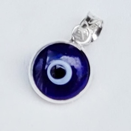 boze oog pendant 7mm zilver 925