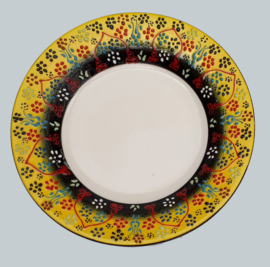 keramiek bord 26cm geel/zwart