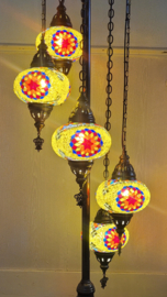 Mozaïek vloerlamp (5 bol Ø16cm) Antiek-look (kleurkeuze)