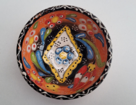 keramieken schaaltjes reliëf 8cm oranje