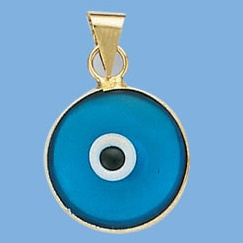 boze oog pendant 10mm goldplated