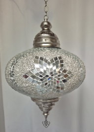 Grote hanglamp mozaïek 33cm wit