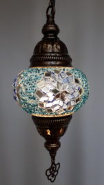 Mozaïek hanglamp Ø13cm turquoise
