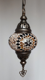 Mozaïek hanglamp 13cm bruin/zwart