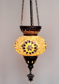 Mozaïek hanglamp goudbruin L13