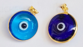 boze oog pendant 15mm goldplated