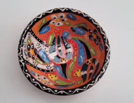 keramieken schaaltjes reliëf 8cm oranje