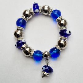 armbandje Boze oog met cubic Zirkonia -gekleurd