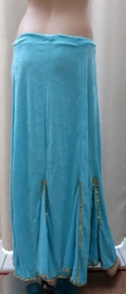 fluwelen rok turquoise/goud