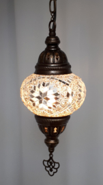 Mozaïek hanglamp 13cm wit 4