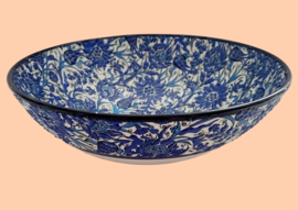 Keramieken schaal 30cm (blauw/wit)