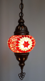 Mozaïek hanglamp Ø13cm rood-wit