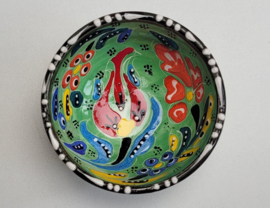 keramieken schaaltjes reliëf 8cm lichtgroen