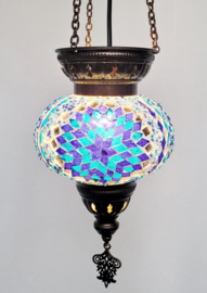 Mozaïek hanglamp blauw