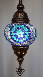 Mozaïek hanglamp Ø13cm blauw/turquoise