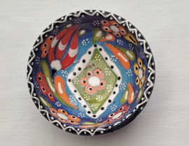 keramieken schaaltjes reliëf 8cm blauw