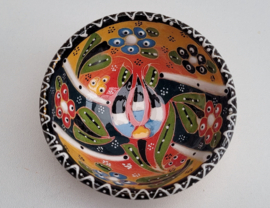 keramieken schaaltjes reliëf 8cm okergeel