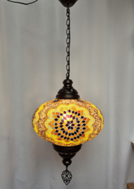 Grote hanglamp mozaïek 33cm geel/bruin