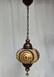 Mozaïek hanglamp 24cm goudbruin