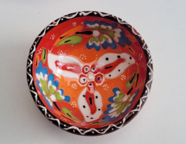 keramieken schaaltjes reliëf 8cm rood
