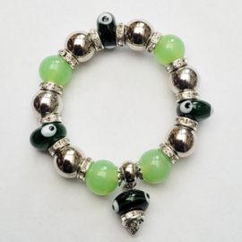 armbandje Boze oog met cubic Zirkonia -gekleurd