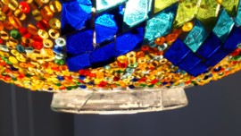 Mozaïek hanglamp 24cm multicolort rondjes