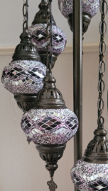 Mozaïek vloerlamp (7 bollen Ø 13cm) lila