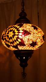 Mozaïek hanglamp 24cm goudbruin