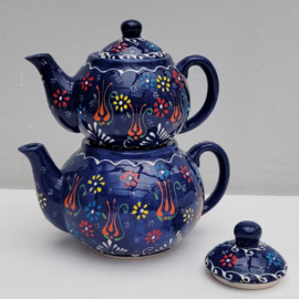 Turkse theepot blauw