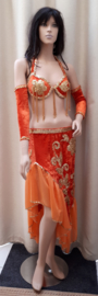 Buikdanskostuum  oranje 509