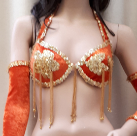 Buikdanskostuum  oranje 509