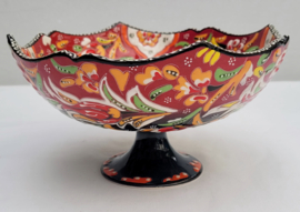 Keramieken schaal op voet 20cm rood-19