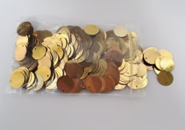 plastic muntjes goud (2e keus) ± 500 stuks