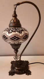 Tafellamp 'zwaan' Ø 16cm lichtbruin/aubergine