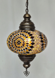 Mozaïek hanglamp 24cm goudbruin
