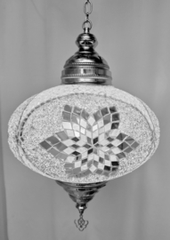 Grote hanglamp mozaïek 33cm wit