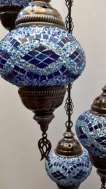 Kroonluchter mozaïek 4 bollen blauw