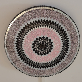Plafonniere 50cm (met rand) roze/wit